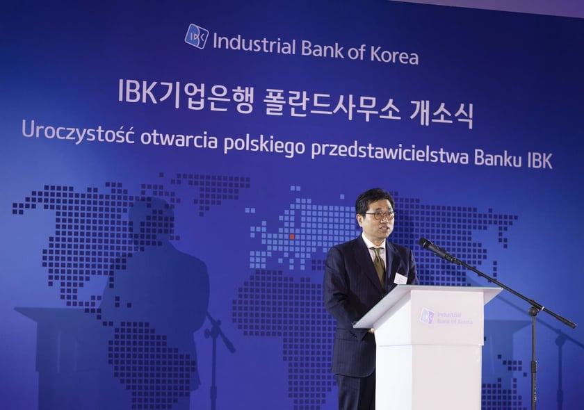 Uroczystość otwarcia Industrial Bank of Korea we Wrocławiu.
