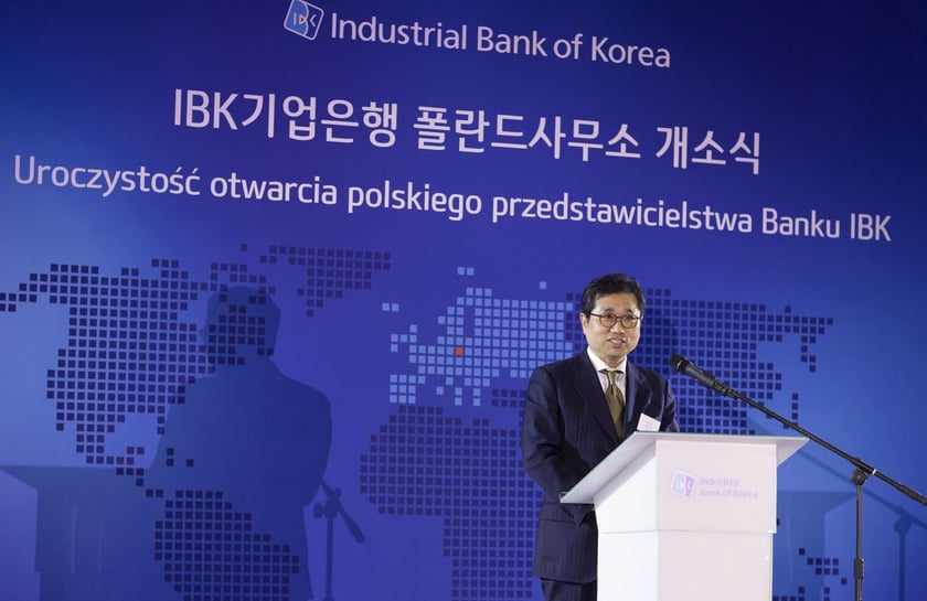 Uroczystość otwarcia Industrial Bank of Korea we Wrocławiu.