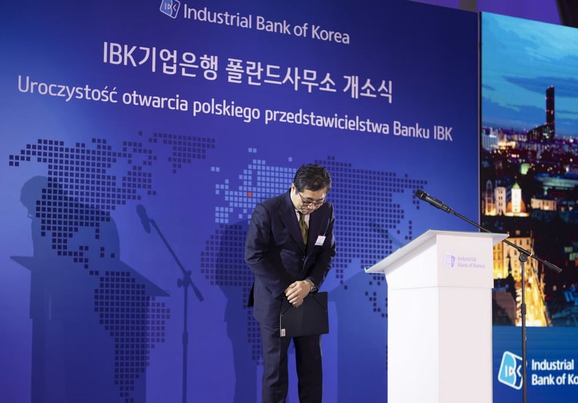 Uroczystość otwarcia Industrial Bank of Korea we Wrocławiu.