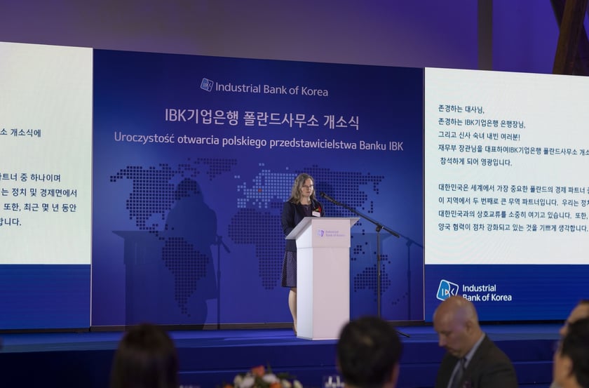 Uroczystość otwarcia Industrial Bank of Korea we Wrocławiu.