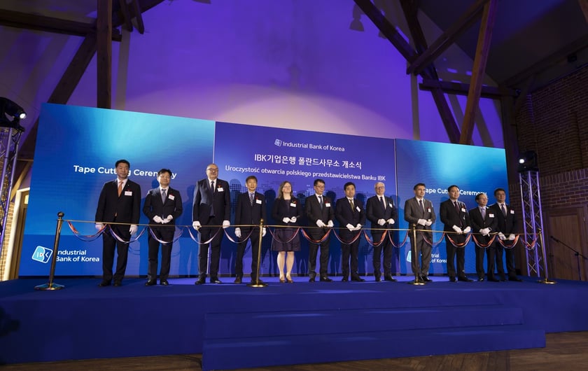 Uroczystość otwarcia Industrial Bank of Korea we Wrocławiu.