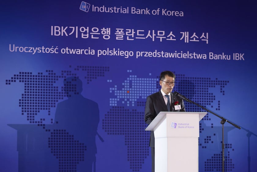 Uroczystość otwarcia Industrial Bank of Korea we Wrocławiu.