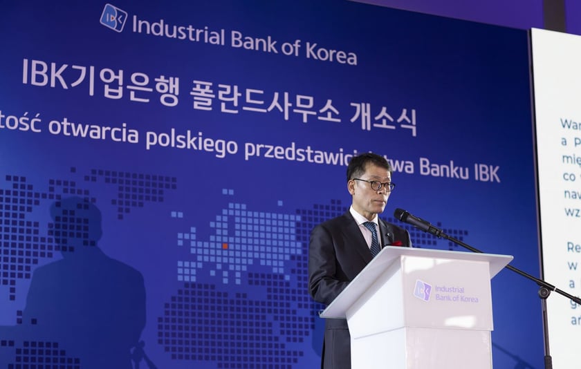 Uroczystość otwarcia Industrial Bank of Korea we Wrocławiu.
