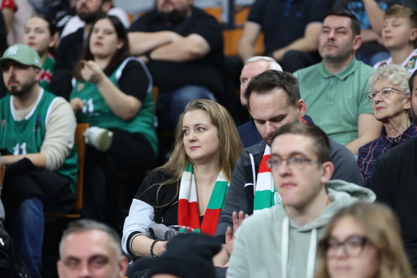 Zdjęcie z niedzielnego meczu koszykarskiego Śląska Wrocław w Hali Stulecia