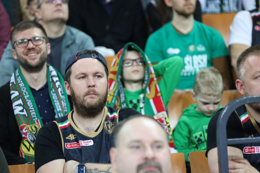 Zdjęcie z niedzielnego meczu koszykarskiego Śląska Wrocław w Hali Stulecia