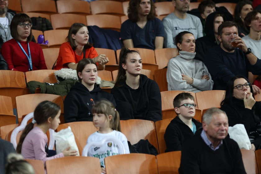 Zdjęcie z niedzielnego meczu koszykarskiego Śląska Wrocław w Hali Stulecia