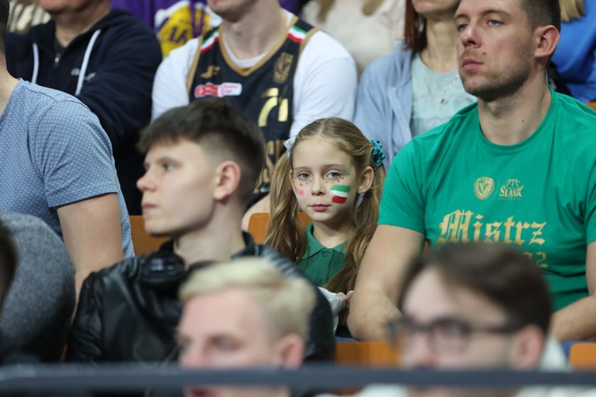 Zdjęcie z niedzielnego meczu koszykarskiego Śląska Wrocław w Hali Stulecia