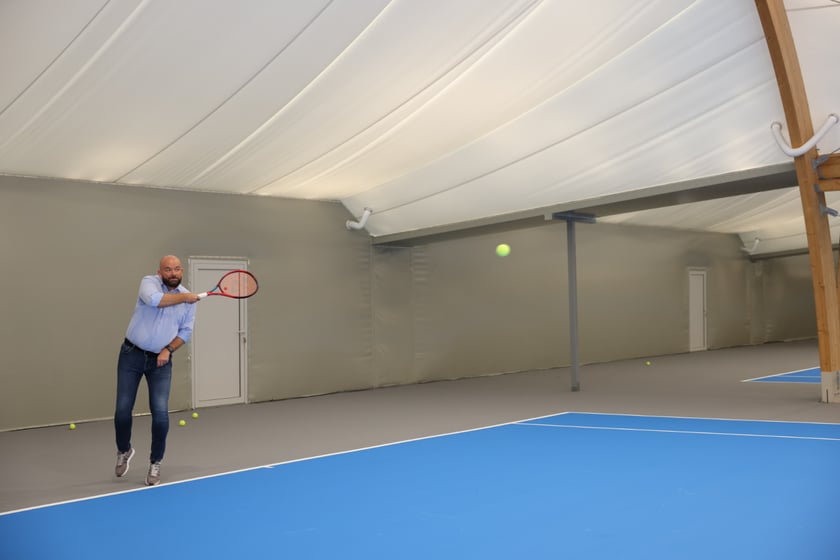 Uroczyste otwarcie hali tenisowej przy Pułtuskiej, 6 września 2023 r.