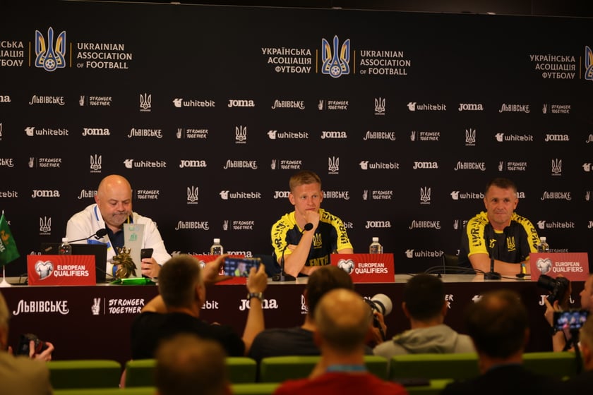 Trening i konferencja prasowa Ukraińców na Tarczyński Arenie przed meczem Ukraina - Anglia