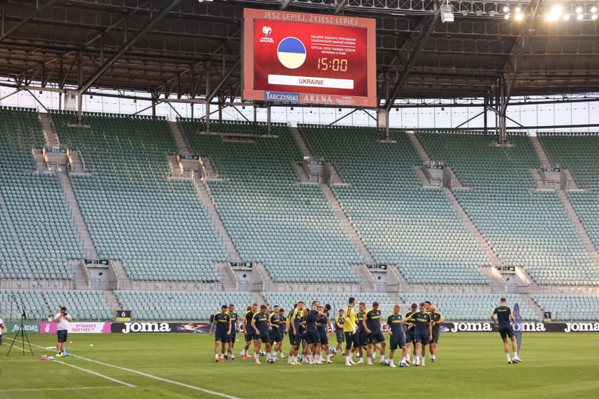 Trening i konferencja prasowa Ukraińców na Tarczyński Arenie przed meczem Ukraina - Anglia