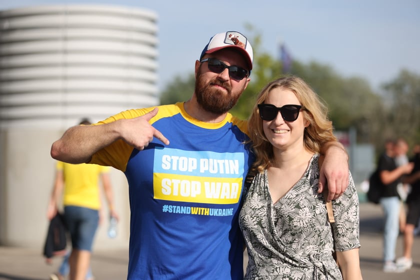 Kibice na meczu Ukraina - Anglia