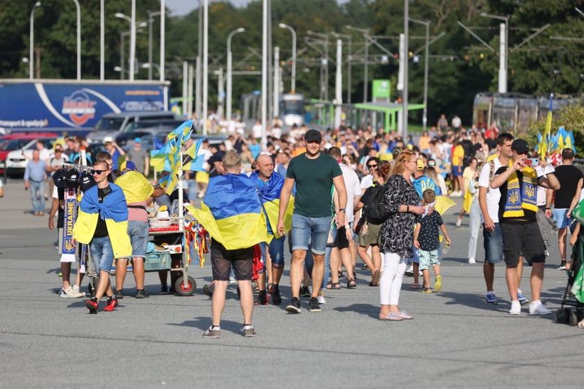 Kibice na meczu Ukraina - Anglia