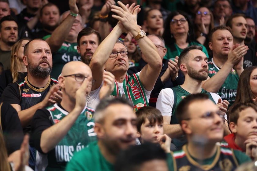 Kibiece w Hali Orbita na meczu WKS Śląsk Wrocław - Dziki Warszawa