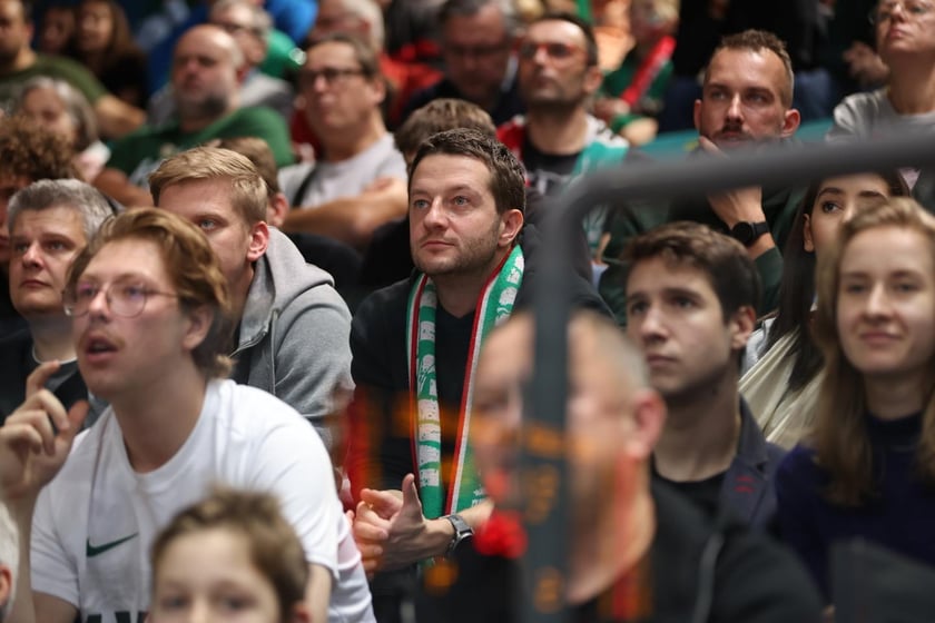 Kibiece w Hali Orbita na meczu WKS Śląsk Wrocław - Dziki Warszawa