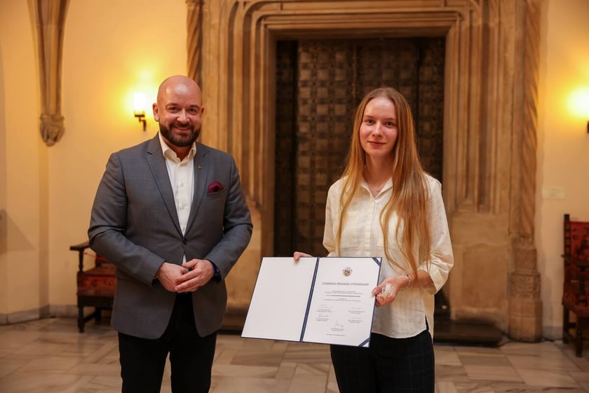 Uroczystość wręczenia dyplomów laureatom Studenckiego Programu Stypendialnego. Wrocław, 21 lutego 2024