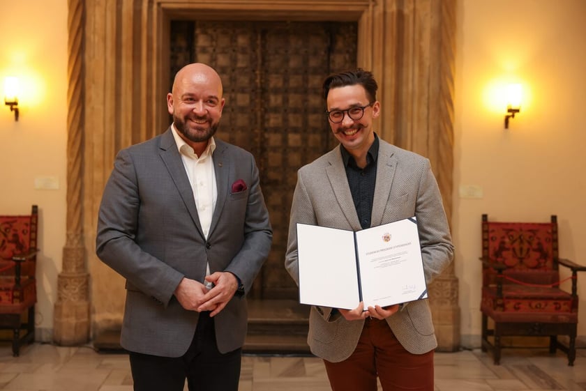 Uroczystość wręczenia dyplomów laureatom Studenckiego Programu Stypendialnego. Wrocław, 21 lutego 2024