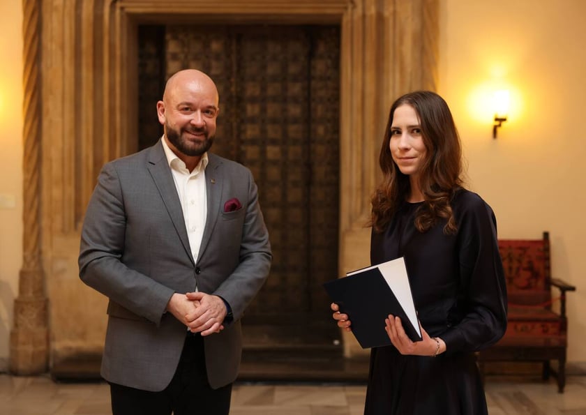 Uroczystość wręczenia dyplomów laureatom Studenckiego Programu Stypendialnego. Wrocław, 21 lutego 2024
