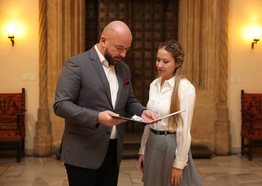 Uroczystość wręczenia dyplomów laureatom Studenckiego Programu Stypendialnego. Wrocław, 21 lutego 2024