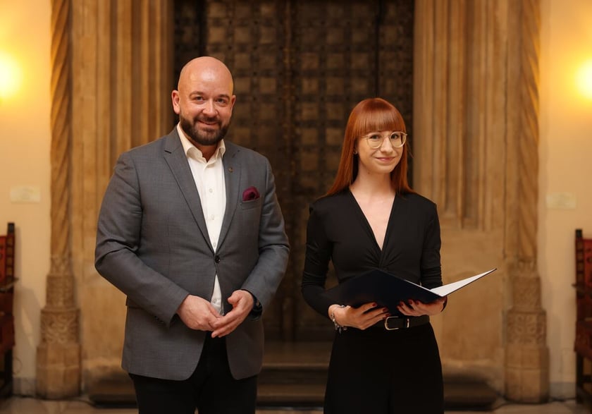 Uroczystość wręczenia dyplomów laureatom Studenckiego Programu Stypendialnego. Wrocław, 21 lutego 2024