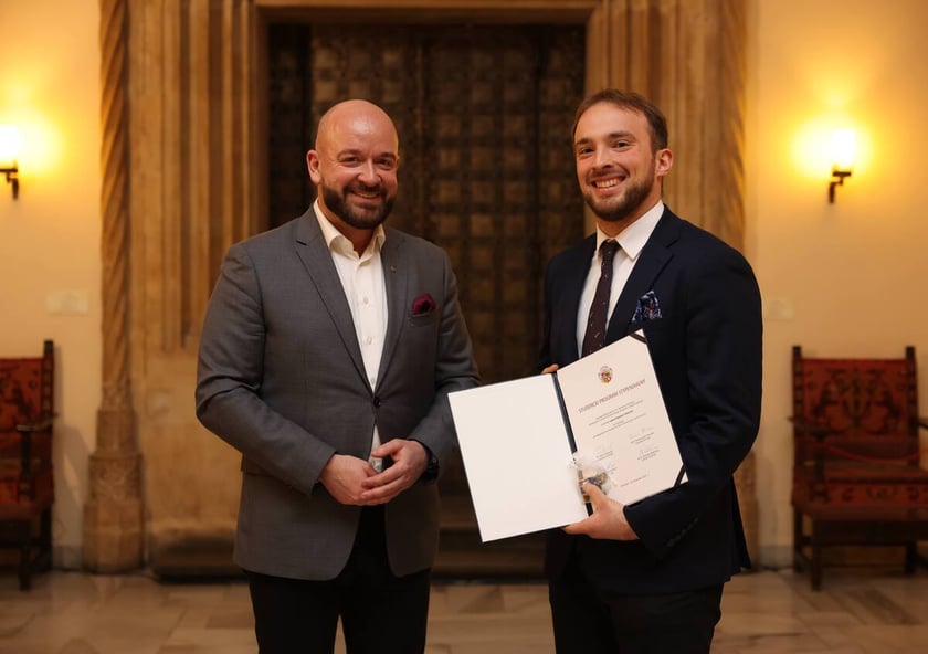 Uroczystość wręczenia dyplomów laureatom Studenckiego Programu Stypendialnego. Wrocław, 21 lutego 2024