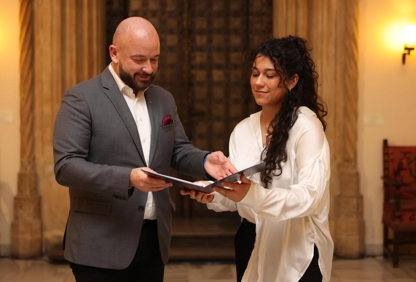 Uroczystość wręczenia dyplomów laureatom Studenckiego Programu Stypendialnego. Wrocław, 21 lutego 2024