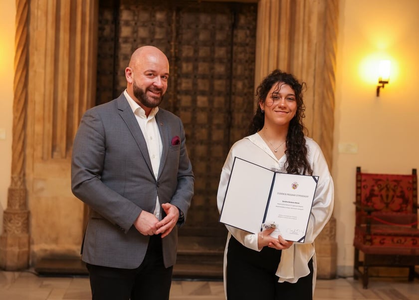 Uroczystość wręczenia dyplomów laureatom Studenckiego Programu Stypendialnego. Wrocław, 21 lutego 2024