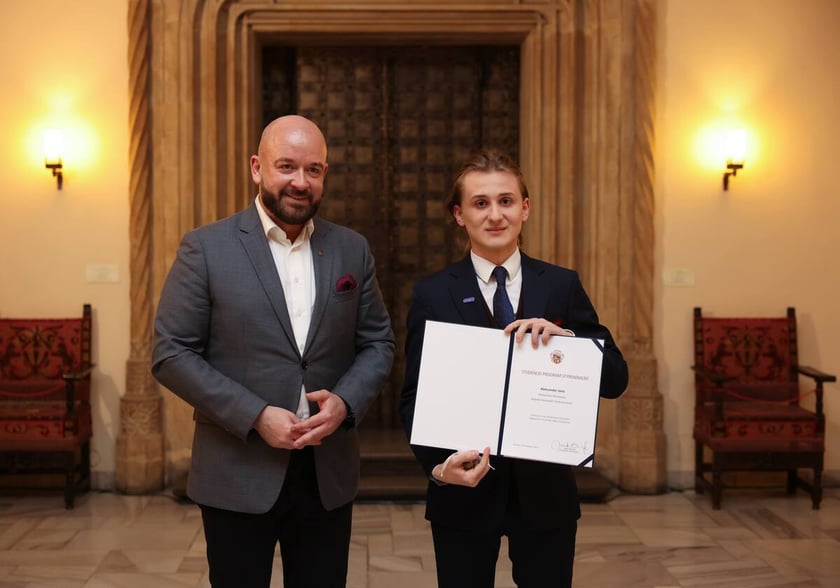Uroczystość wręczenia dyplomów laureatom Studenckiego Programu Stypendialnego. Wrocław, 21 lutego 2024