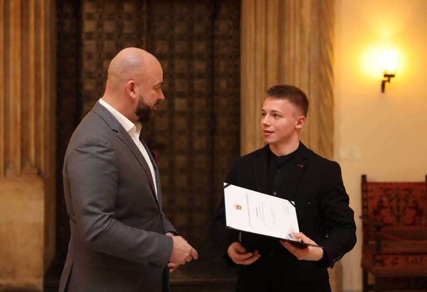 Uroczystość wręczenia dyplomów laureatom Studenckiego Programu Stypendialnego. Wrocław, 21 lutego 2024