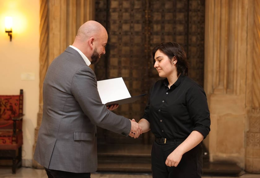 Uroczystość wręczenia dyplomów laureatom Studenckiego Programu Stypendialnego. Wrocław, 21 lutego 2024