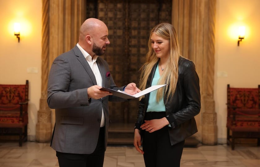 Uroczystość wręczenia dyplomów laureatom Studenckiego Programu Stypendialnego. Wrocław, 21 lutego 2024