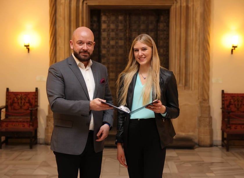 Uroczystość wręczenia dyplomów laureatom Studenckiego Programu Stypendialnego. Wrocław, 21 lutego 2024