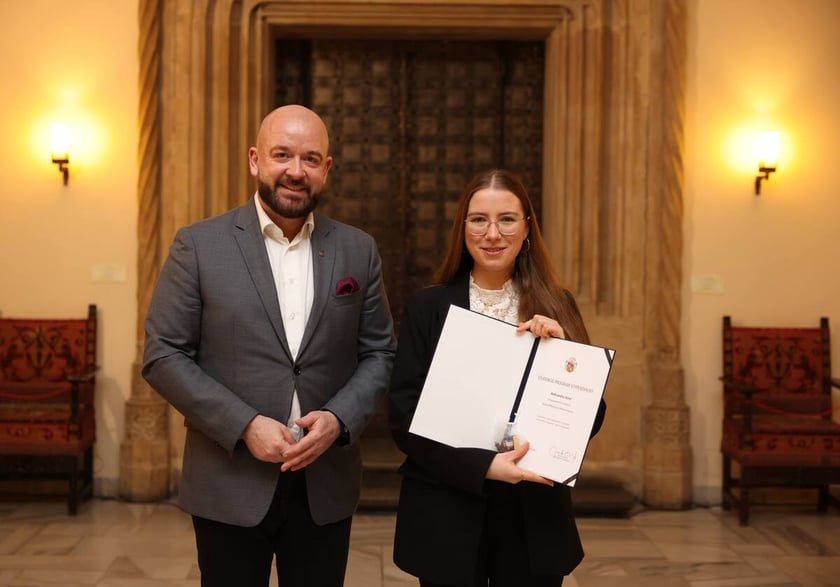 Uroczystość wręczenia dyplomów laureatom Studenckiego Programu Stypendialnego. Wrocław, 21 lutego 2024