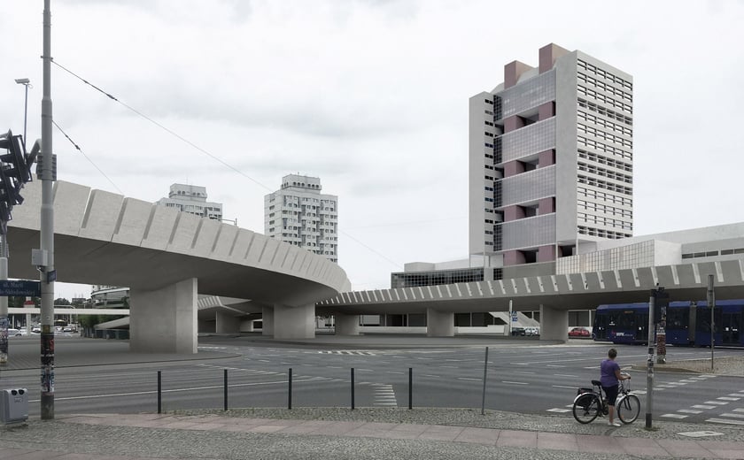 Zagospodarowanie placu Grunwaldzkiego - wizualizacja według projektu J. Frydeckiego, R. Włosowicza, I. Tarczyńskiej i Cz. Wołka
