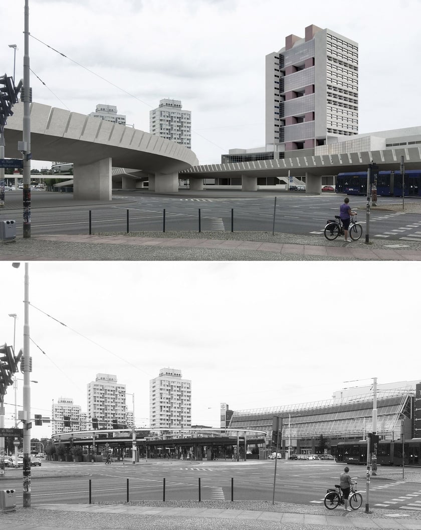 Zagospodarowanie placu Grunwaldzkiego - wizualizacja według projektu J. Frydeckiego, R. Włosowicza, I. Tarczyńskiej i Cz. Wołka
