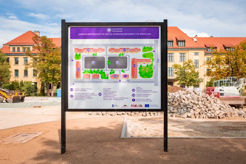 Remontowany parking przy Wydziale Nauk Społecznych UWr (ul. Koszarowa), lato 2025