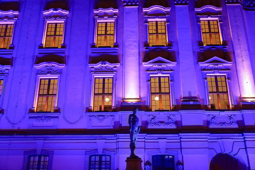 Najbardziej widowiskowym momentem tegorocznego jubileuszu będzie rozświetlenie na niebiesko gmachu głównego Uniwersytetu i sąsiadującego z nim mostu Uniwersyteckiego.