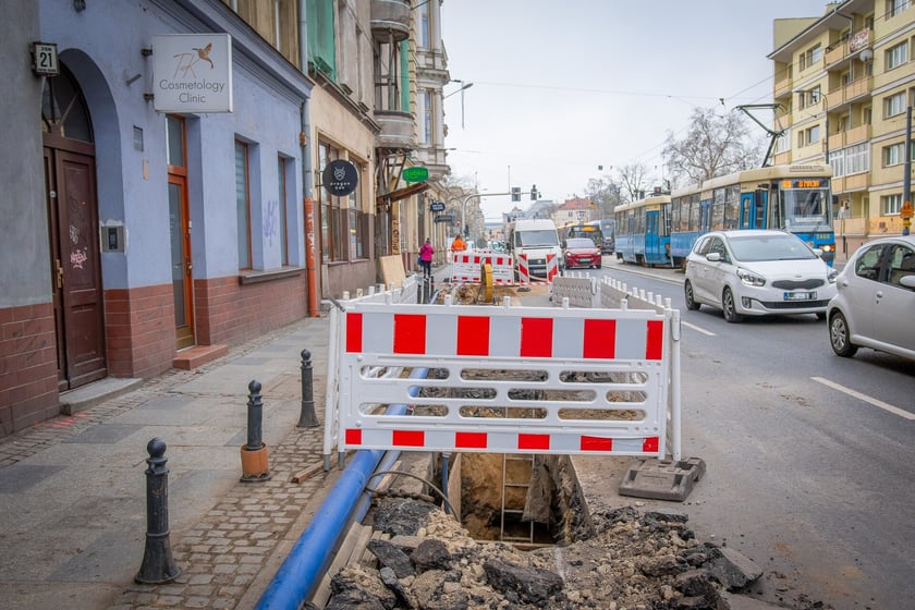 Wymiana rur wodociągowych na ul. Skargi.