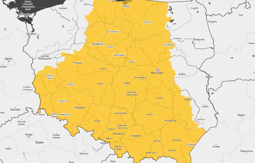 <p>Ostrzeżenie pogodowe IMGW przed burzami w poneidziałek 11 maja 2026 - mapa.</p>