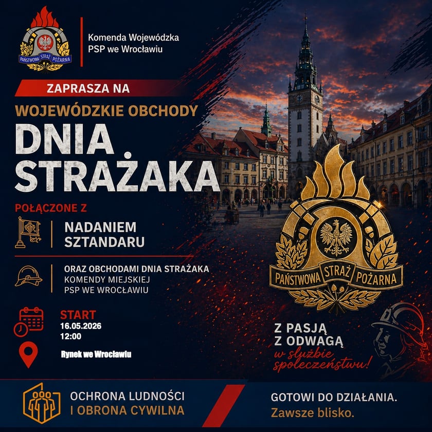 Obchody Dnia Strażaka we Wrocławiu - grafika informacyjna