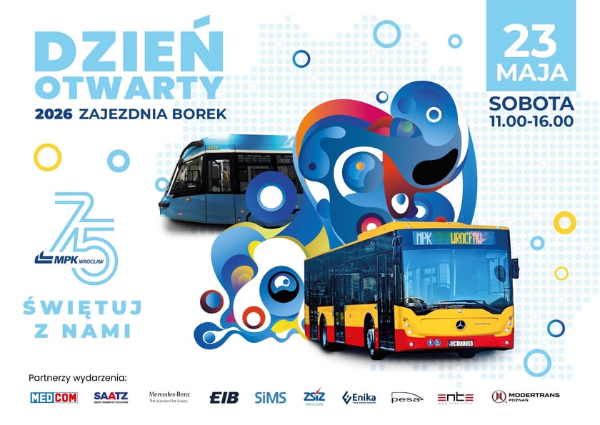 Plakat dnia otwartego w zajezdni Borek