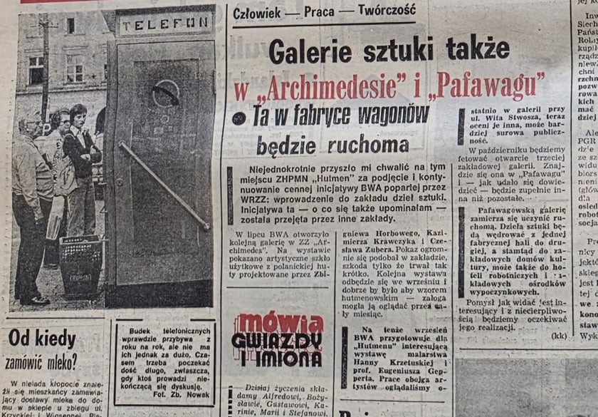 <p>Wrocławska prasa z lat siedemdziesiątych XX wieku,Wiecz&oacute;r Wrocławia</p>