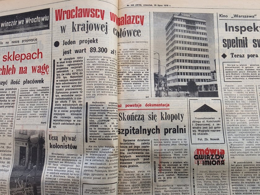 <p>Wrocławska prasa z lat siedemdziesiątych XX wieku, Wiecz&oacute;r Wrocławia</p>