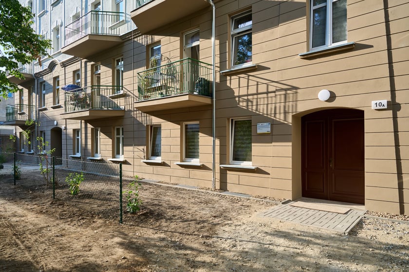 Odnowiona elewacja kamienic przy ul. Grunwaldzkiej  8A-10A.