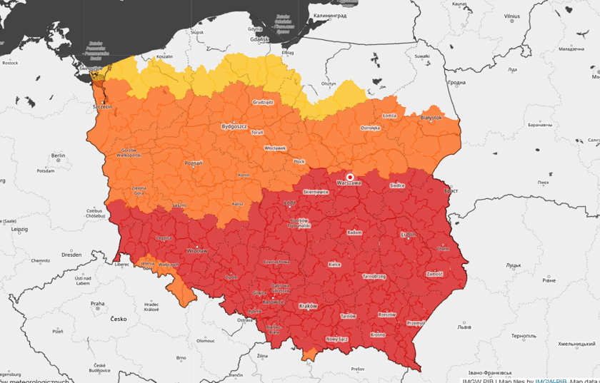 <p>Ostrzeżenia meteo przed upałami 4 sierpnia 2026 - mapa.</p>