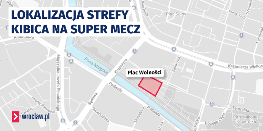 Lokalizacja strefy kibica na mapie