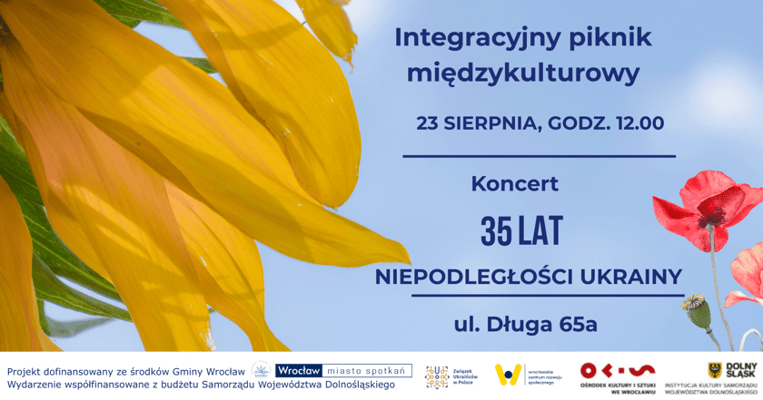 Międzykulturowy piknik integracyjny, godz. 12:00, stanica harcerska przy ul. Długiej, wstęp wolny - plakat