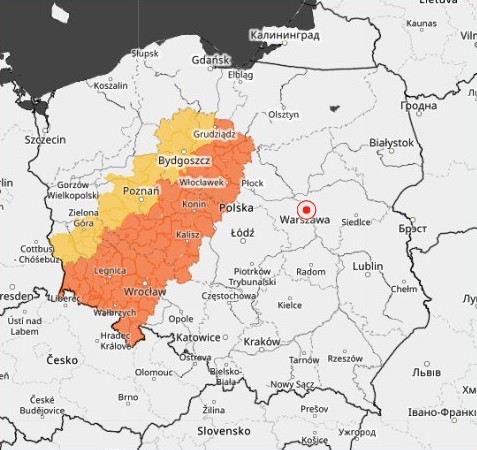 <p>Mapka IMGW, 21.08</p>