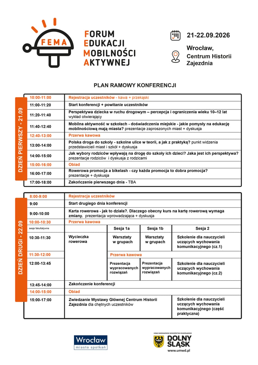 Ramowy plan konferencji FEMA