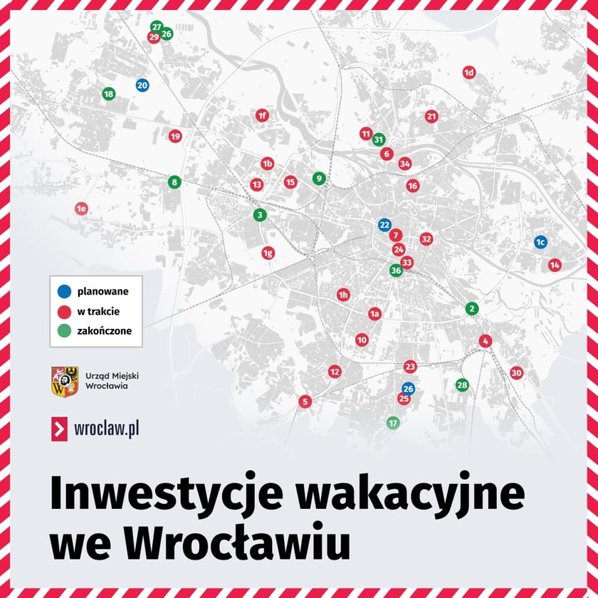 Mapa przedstawia lokalizacje „wakacyjnych” inwestycji