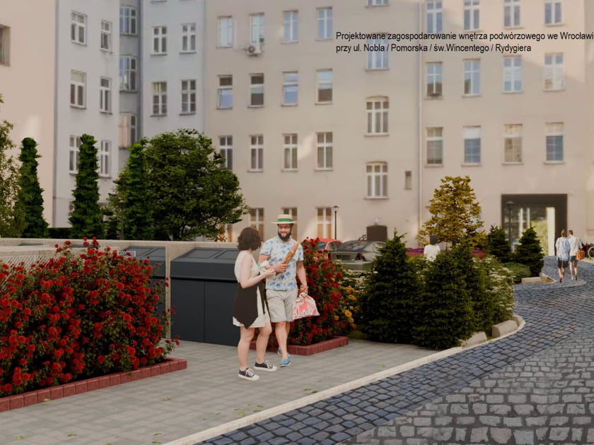 Tak będzie się prezentować podwórko między ulicami Nobla, Pomorską, św. Wincentego i Rydygiera po rewitalizacji.